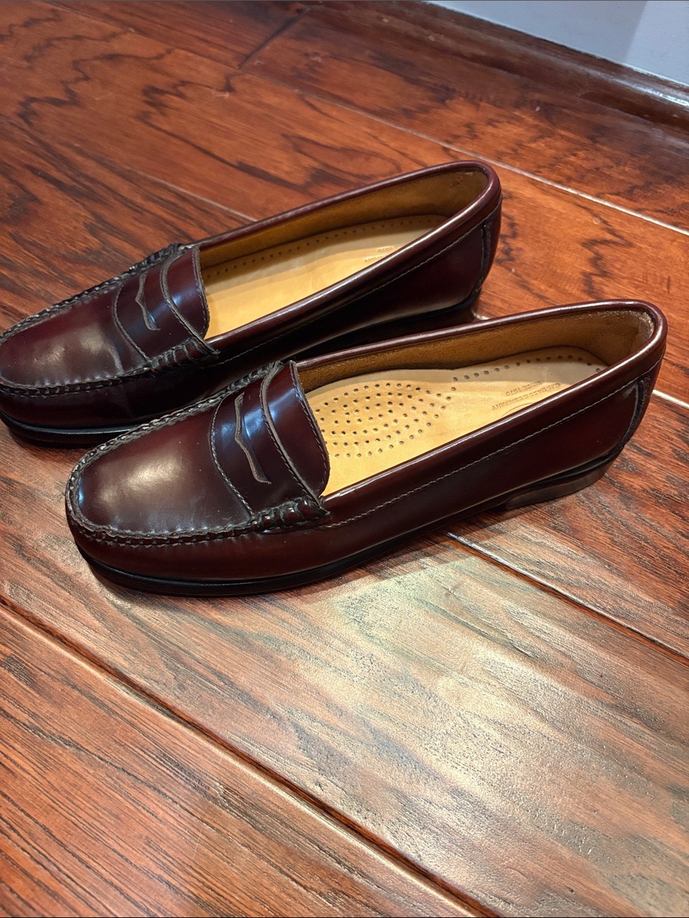 Women’s Classic Penny Loafers - Burgundy Leather - Picture 2 of 5